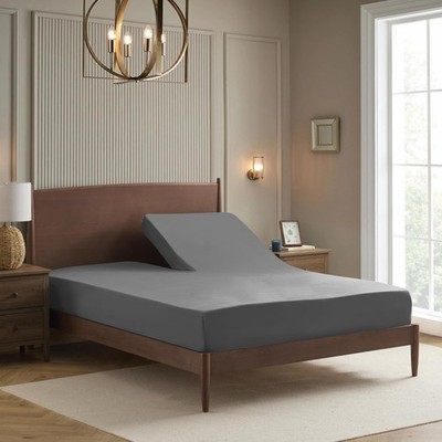 Split Head King Sheets Set for Adjustable Beds King/Flex Top, Gray