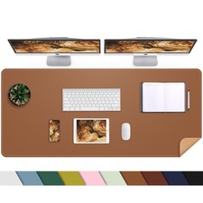 Leather Desk pad Protector, Large Desk mat with Natural Cork PU Leather,Mou...