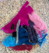 LOT OF GENUINE DYED MINK DYED FOX FUR FLY TYING 108