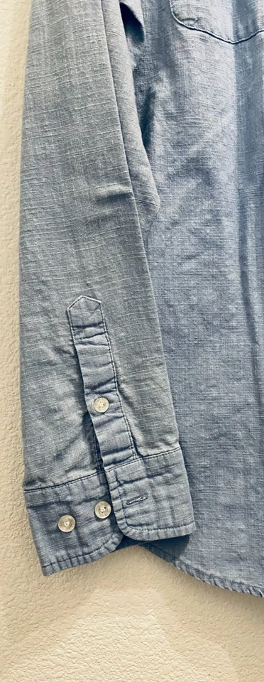 ACTIVE RIDE SHOP HOMBRE DENIM ABOTONADA MANGA LARGA CAMISA CON BOLSILLOS Y2K SKATE Foto 3 de 4