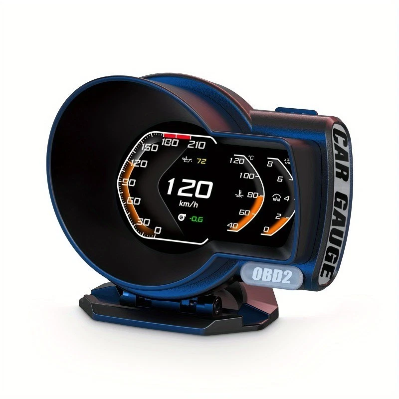 OBD2 Car Gauge Head Up Digital Display Speedometer Turbo RPM Temp Alarm 3.5''LCD Foto 3 de 4