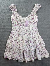 Wild Fable Womens XS White Floral Cap Sleeve Mini A-Line Dress