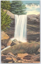 Vintage Linen Postcard Cucumber Falls Ohiopyle Road PA Tichnor Bros