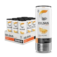 Celsius Sparkling Orange, Functional Essential Energy Drink 12 Fl Oz (