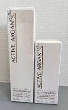 Lot x 2 Active Argan Renew All Over Drops 1 oz+ Exfoliating Polish 3.4 oz SEALED
