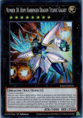 Yu-Gi-Oh! TCG Number 38: Hope Harbinger Dragon Titanic Galaxy RA02 RA02-EN036 NM