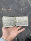 Antique Art Deco MSP Co Nickel Silver Cigarette Case Hammered Perlage Tobacciana