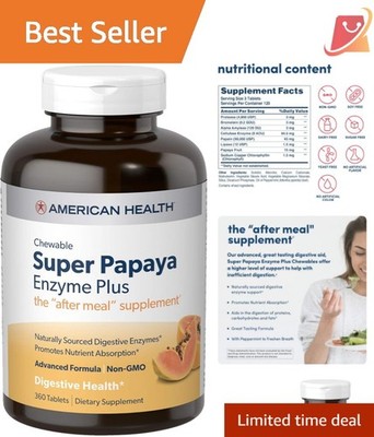 Papaya Enzyme Plus Chewables Digestive Support 360 Count Vegetarian