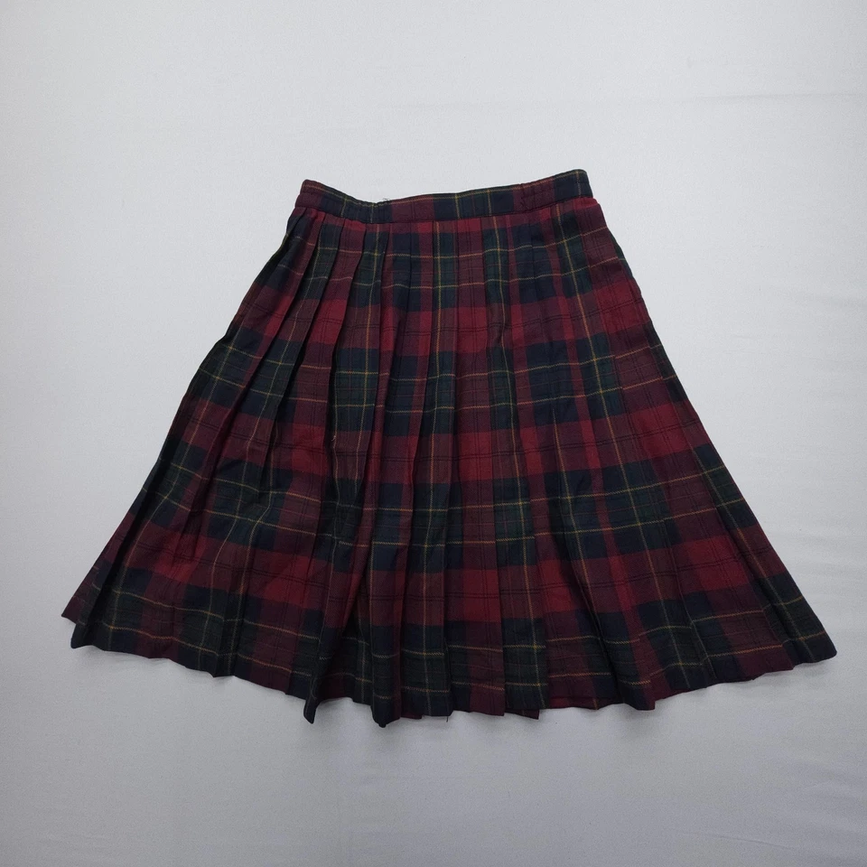 Antiga Saia Liz Baker Plissada Linha A Tamanho 6P Xadrez Academia Fantasia Preppy EUA - Imagem 2 de 4