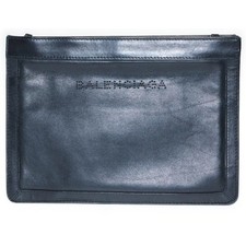 Balenciaga Navy Pochette 339937 Leder Schultertasche Vintage Authentic