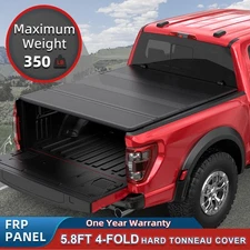 5.7FT/5.8FT 4-Fold FRP Truck Tonneau Bed Cover For 2004-2015 Nissan Titan 5.6L