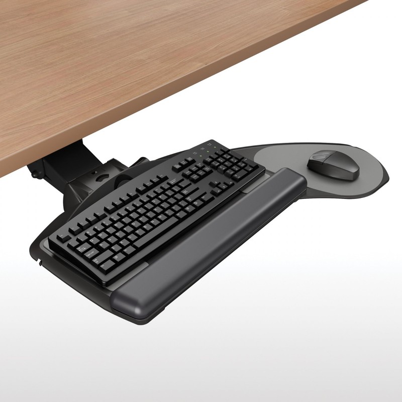 Workrite Banana-Board keyboard platform + Pinnacle AD arm w/22" track