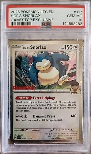 2025 Hop's Snorlax Gamestop Exclusive PSA 10 Low Pop