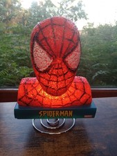 2005 Spiderman Bust Popcorn Gel Lamp Night Light Bobble Spring Base