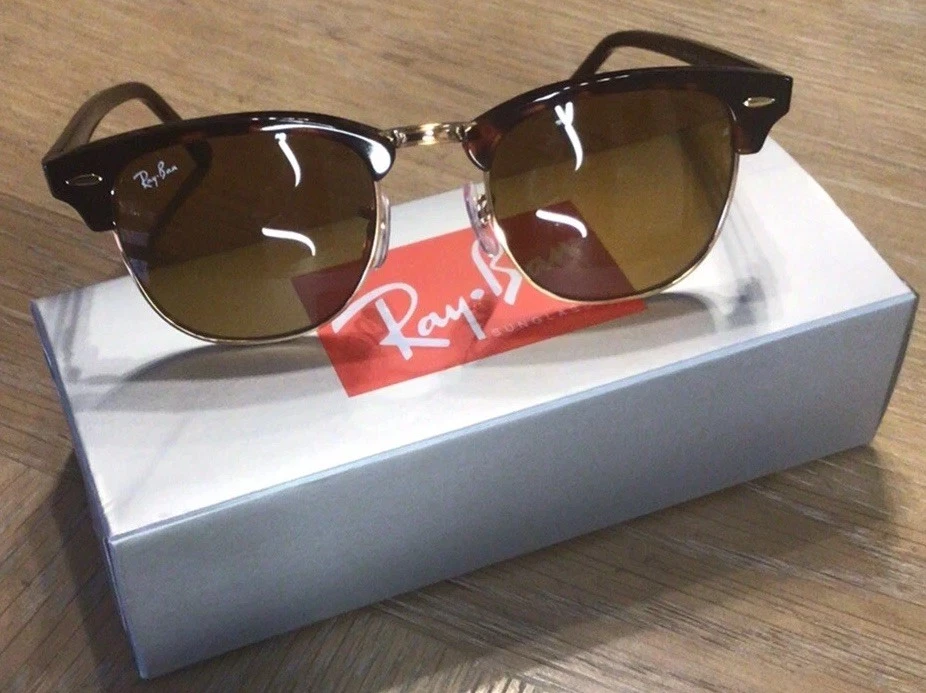 Ray-Ban Clubmaster Brown Brown Sunglasses for Men for sale | eBay