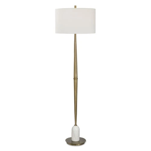 UTTERMOST 28197 MINETTE PLATED ANTIQUE BRASS MID-CENTURY MODERN FLOOR LAMP - Picture 1 of 6