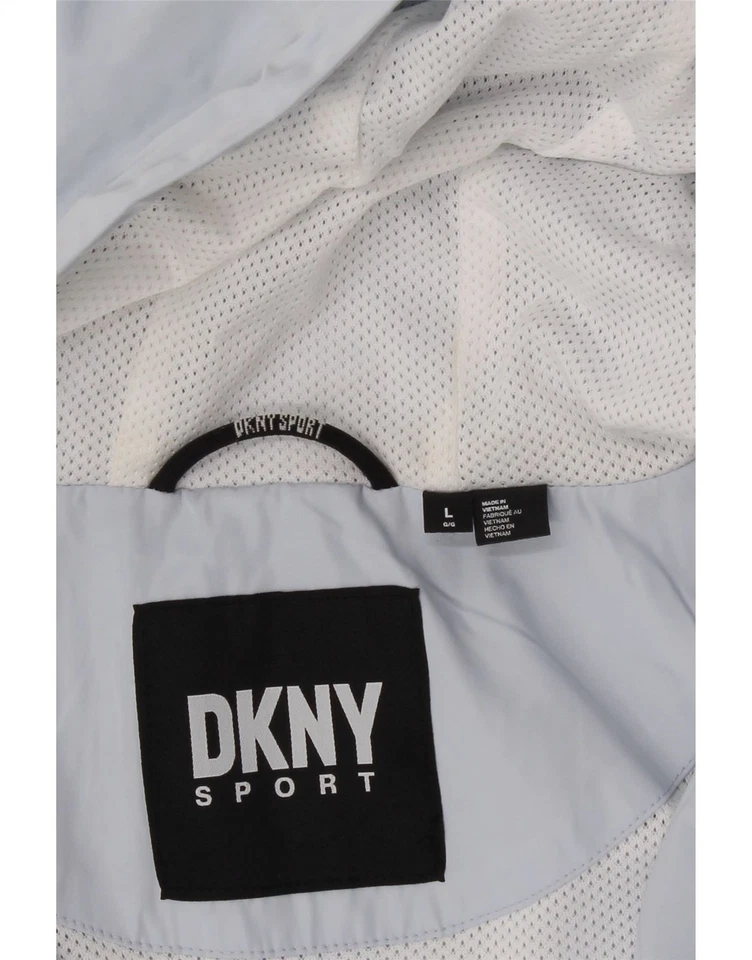 Chaqueta de lluvia DKNY para mujer de gran tamaño con capucha Reino Unido 16 grande azul poliéster MV13 Foto 3 de 3