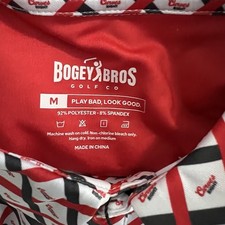 Bogey Bros NWT Golf Curves Right Polo Shirt Performance Men Sz Medium Red