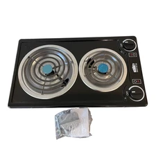 Summit CCE22 Stainless Steel 12"W 2 Burner Induction Coil Cooktop - 230 Volt