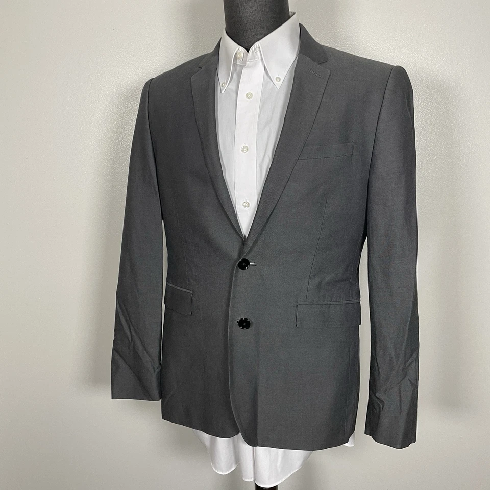 Traje Express 2 Piezas Hombre 36R Extra Delgado 31x30 Gris Algodón Cirujanos Dos Botones Foto 4 de 4