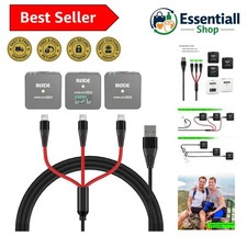 Durable 4ft Nylon Braided USB C Cable for Rode Wireless Go Microphones 3-in-1