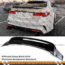For 09-14 Acura Tsx Cu2 R Style Gloss Black Highkick Duckbill Trunk Spoiler Wing