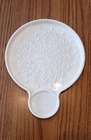 Vintage 1950's Jeannette Feather Shell Pink Milk Glass Snack Tray