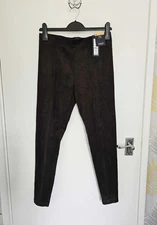 M&S Collection Womens Dark Brown Leggings High Rise BNWT Size UK - 10 (Regular)
