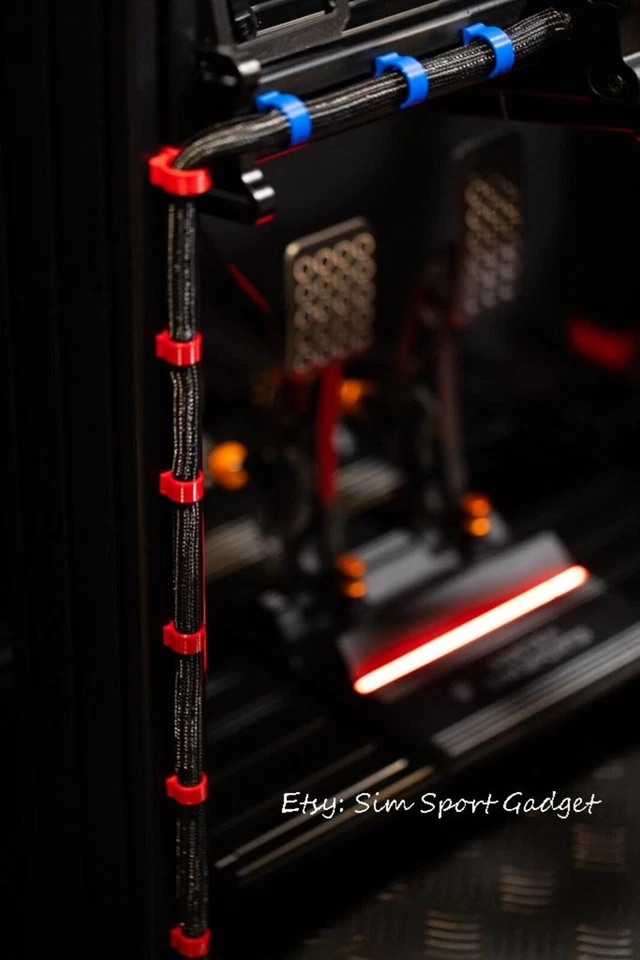 Pack de 10 clips de gestión de cables para 8020 Sim Racing Profile 2 tamaños Foto 2 de 4