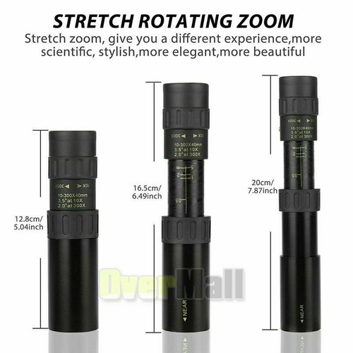 10-300X40mm Telescopio Monocular Potente Zoom De Largo Alcance Vision Nocturna - Picture 8 of 14