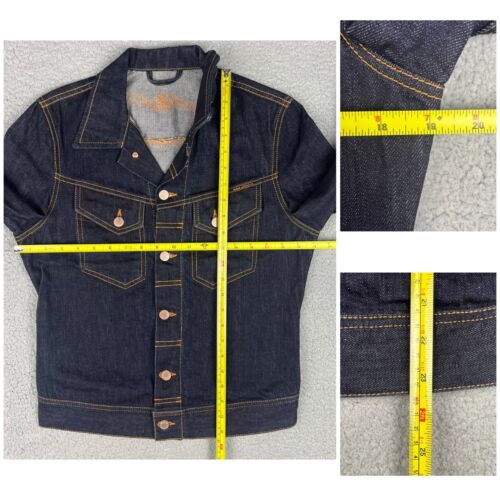 Nudie Jeans Jacke Herren Small S Blau Dark Wash Conny Dry Denim Trucker Moto Co! - Bild 10 von 10