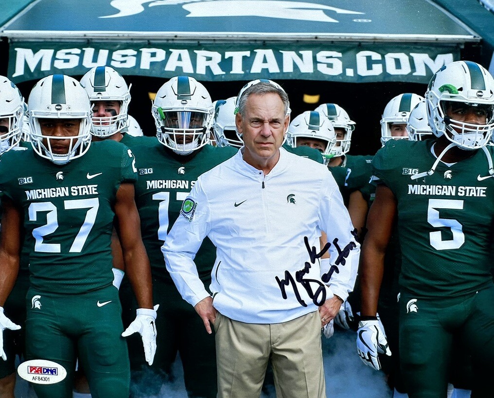 MARK DANTONIO SIGNED MICHIGAN STATE SPARTANS 8X10 FOOTBALL PHOTO PSA/DNA 