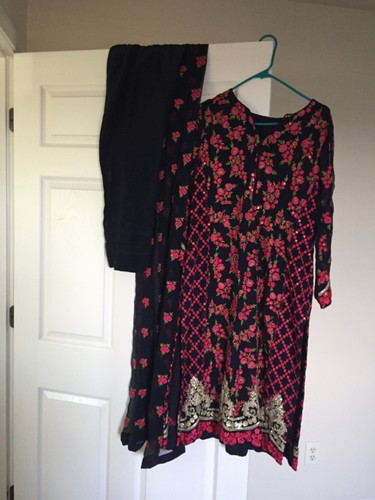 Pakistani  beautiful embroidered chiffon branded suit