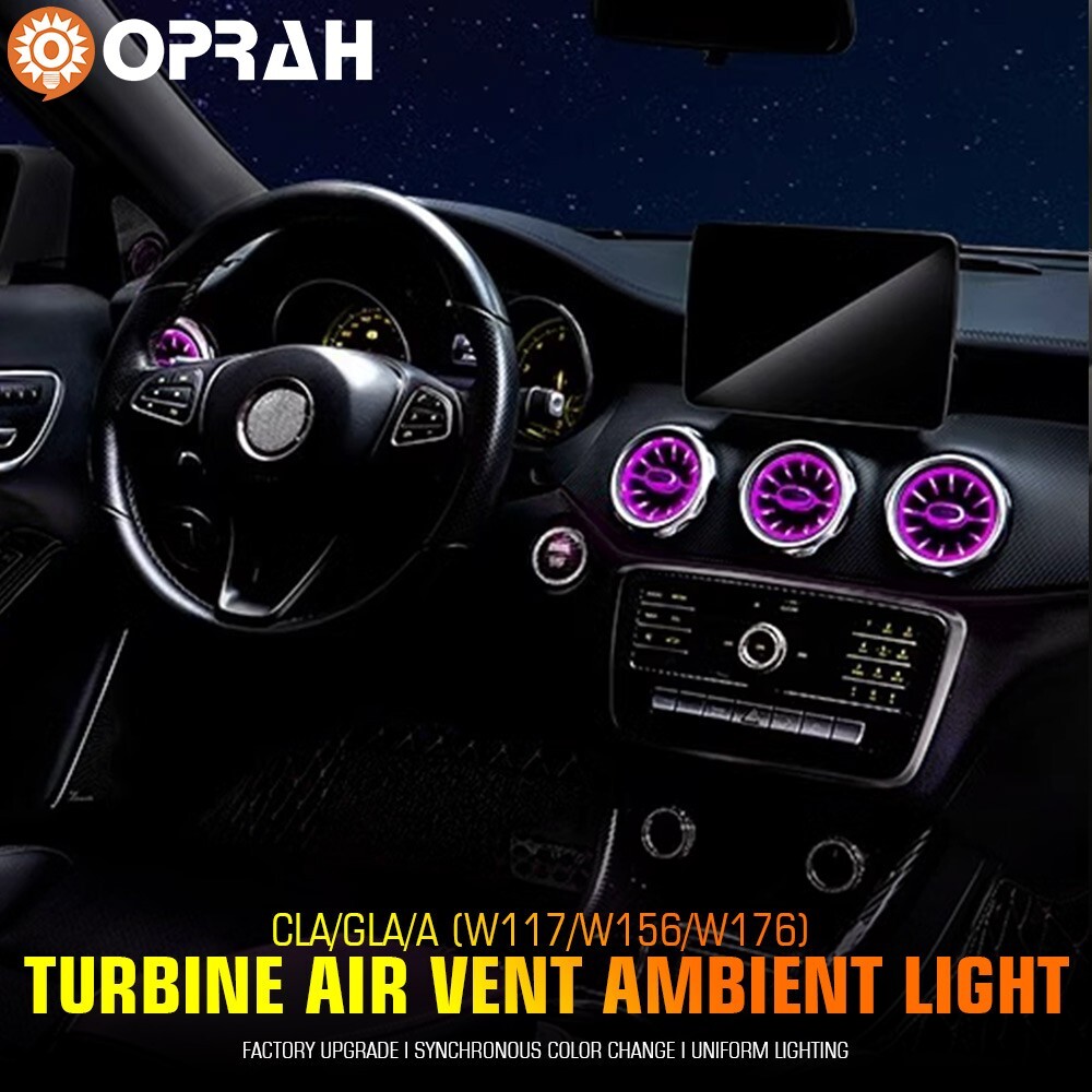 12-Color LED Ambient Air Vent Light for Mercedes CLA/GLA/A W117/W156/W176 Models