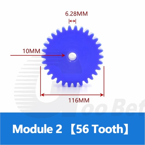 Nylon Stirnrad 12-100 Zähne Modul 1,5 2 3 Ritzel Motor Getriebe Kunststoff blau - Bild 91 von 141