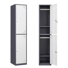 2 Doors Metal Storage Cabinet Large Steel Utility Locker for School Gym Employee