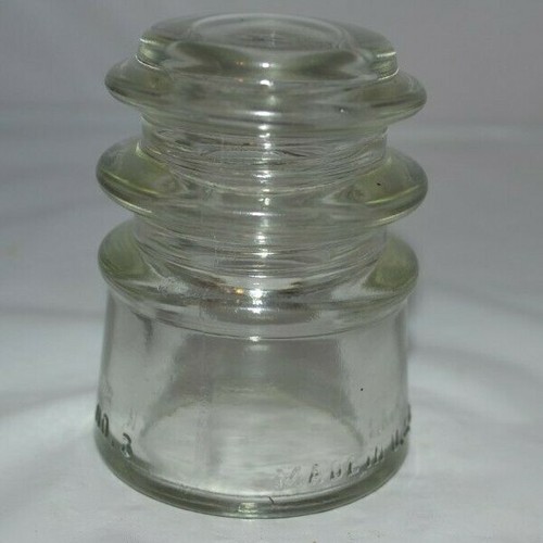 Armstrong's no 3  49 56  Clear Glass Insulator - 3" Tall Marked - Mint condition - Foto 3 di 10
