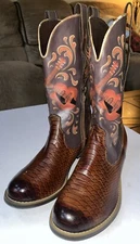 Women's Leisure punk Guitar pattern  block heel Mid-Calf boots shoes Size 10.5