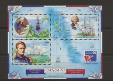 Vanuatu 1999 - Famous Explorers, Philex France 99 - Miniature Sheet - MNH