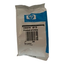 New HP 75 Tri-Color Original Ink Cartridge CB337W No Box, Sealed