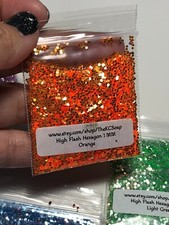 50g Solvent Resistant HIGH FLASH HEXAGON 1MM Glitter ORANGE ART Nail Craft