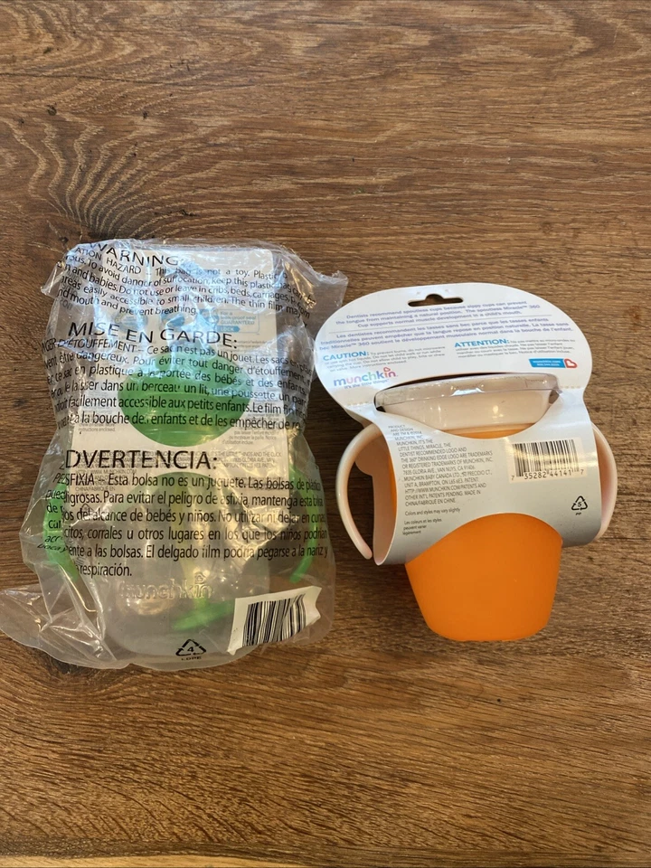 Nuevo Munchkin Miracle 360 Entrenador Taza Naranja y Munchkin Entrenador de Paja Pesado Foto 2 de 3