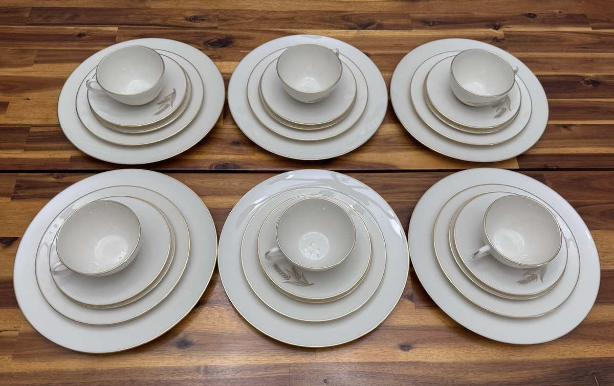 46pcs LENOX WHEAT R-442 China Set (Made in USA, 1940–1982