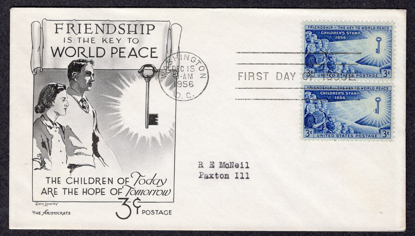 1956 Children's Stamp (1085) Pair Aristocrat FDC MN449 eBay