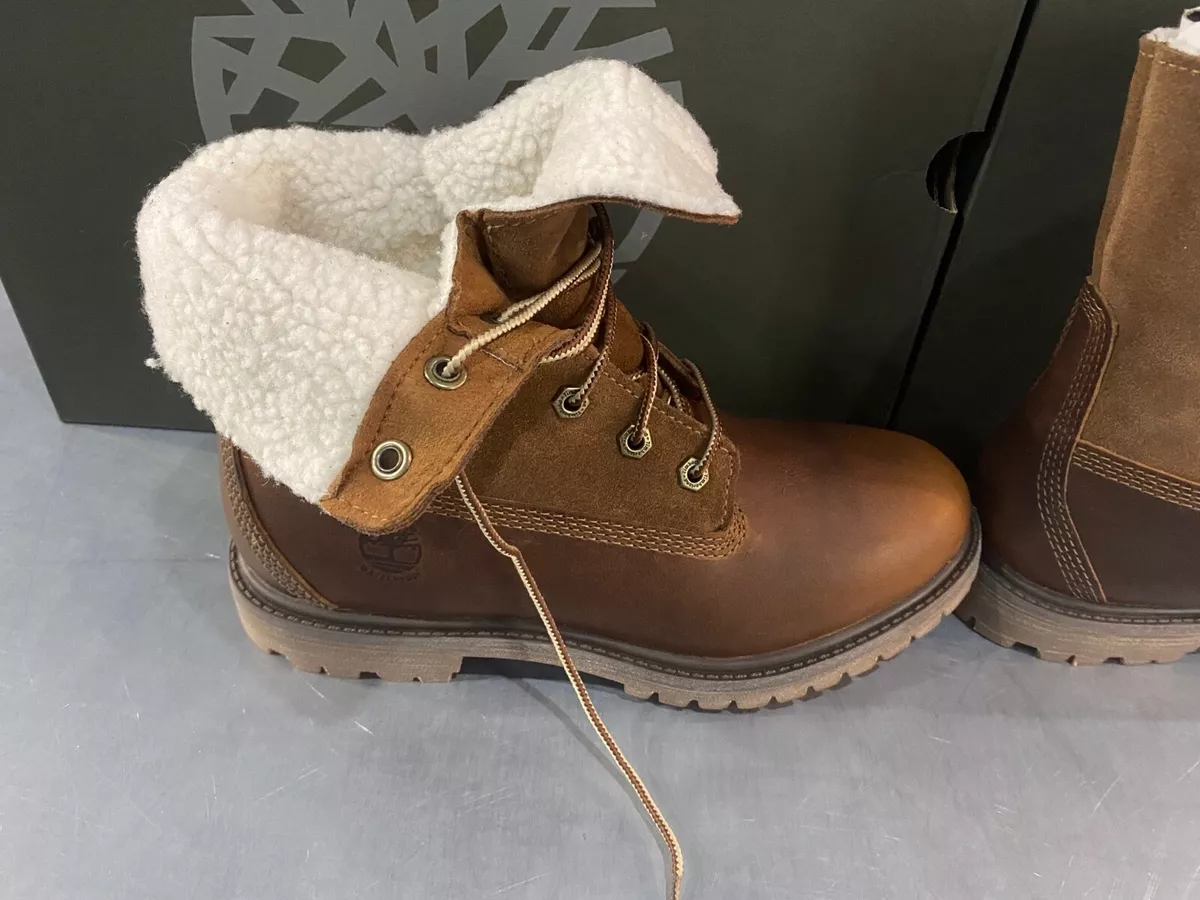 TIMBERLAND WOMEN S AUTHENTIC WATERPROOF ROLL TOP BOOTS FLEECE DARK