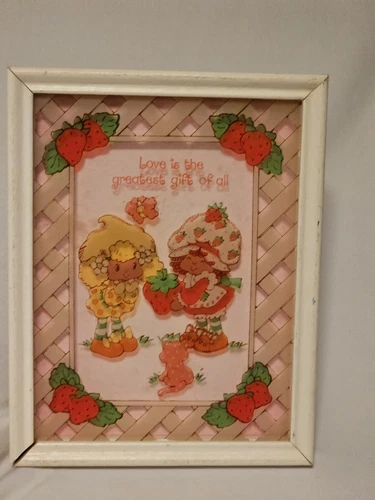 Rare 1980 Strawberry Shortcake American Greetings Framed 3D Picture #3