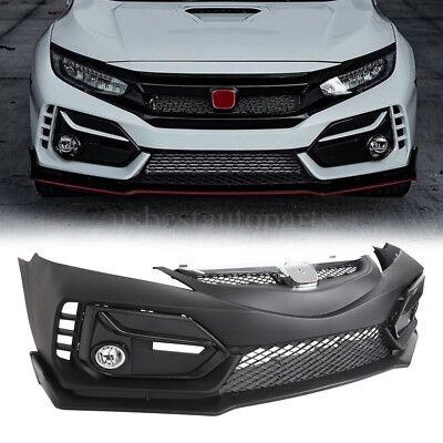 Type R Style Front Bumper Cover Kit For Honda Civic Sedan 8th Gen 2006-2011