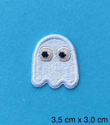 Bügelbild, Aufbügler, Aufnäher, Patch, Flicken für PAC MAN* Fans (weißer Geist)