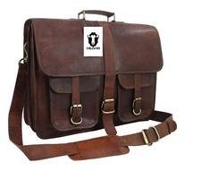 18" Men's Best Quality Hide Leather Laptop Messenger Shoulder Briefcase Handbags