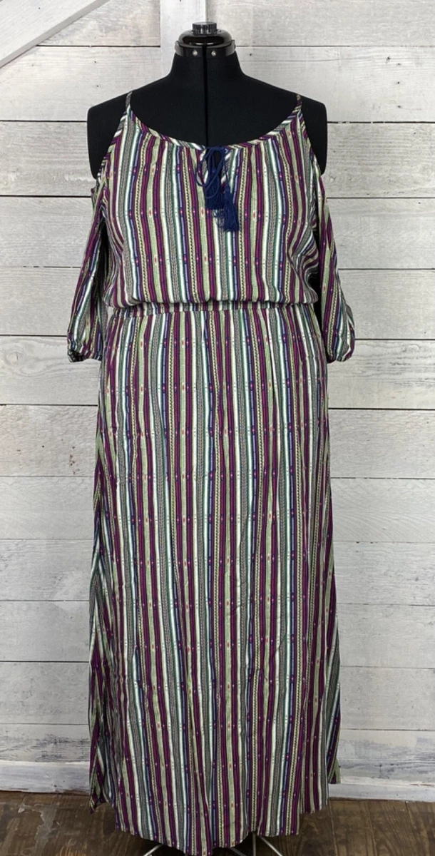 Casual cold shoulder maxi dress cheap